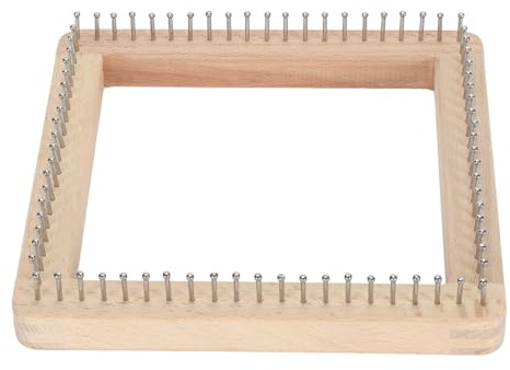 Trästickvävstol, Stickbrädeverktyg Professionell Handgjord Stickbräda med Krok för Att Väva Halsdukssjal, Lär Barn Att Sticka (20 * 20 cm)
