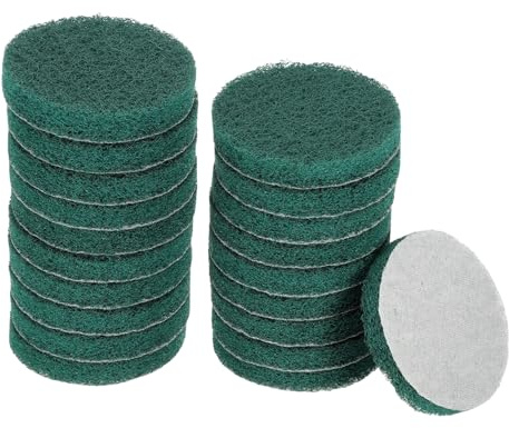 sourcing map 20 spugne abrasive a grana 180 per trapano da 10,2 cm, per trapano a cerchio e anello per la pulizia della cucina, verde