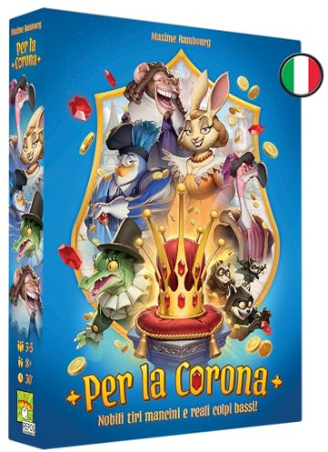 Asmodee – PER LA CORONA – Conquista la Corona nella Battaglia per il Regno – Gioco da Tavolo di Strategia e Bluff – Gioco per Bambini, Famiglie e Amici – 3-5 Giocatori – 8+ Anni – Edizione in Italiano