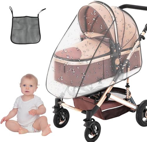 Kinderwagen Regenschutz,Buggy Regenschutz,Universal Regenhülle für Kinderwagen,mit Kinderwagentasche,Universal Komfort Regenschutz,Wasserdicht und Langlebig,Geeignet für die Meisten Kinderwagen