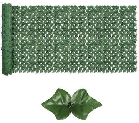 Artificial Ivy Privacy Fence Screen,40 X 40 UV-Anti Fake Leaves Plant Vine,Privacy Hedges Wall for Indoor Outdoor Garden Backyard Decor