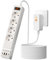 SAFEMORE 4-Fach Steckdosenleiste mit FI Schalter, Mehrfachsteckdose mit PRCD-Schutz (10mA), 4 USB-Ports (2 USB-C & 2 USB-A, 3,4A), 2m Kabel, 230V/16A (max. 4000W) für Büro/Haushalt, Weiß