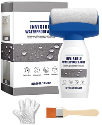 Transparent Waterproof Adhesive - Concrete Adhesive Spray - With Brush and Gloves, High-Adhesion, Repair Materials for Basement Cracks Gutters Concrete Shed