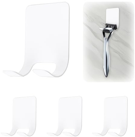 MOROBOR 4 supporti adesivi per rasoio, ganci per asciugamani, in acciaio inox, impermeabili, per asciugamani, accessori da bagno, cucina e bagno