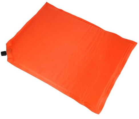 STOBAZA Colchoneta para Sentarse Inflable Automática 40X30X3 CM Cojín Plegable de Algodón PE Color Naranja Almohadilla Ancha para Senderismo Camping y Asientos de Estadio