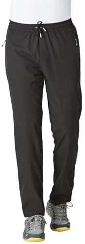 Rdruko Men's Sweat Pants Lightweight Athletic Workout Jogging Casual Pants with Pockets,Black,4XL
