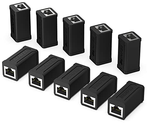 BENFEI RJ45 Inline Coupler, 10 Pack Cat7 Cat6 Cat5e Ethernet Coupler Female to Female