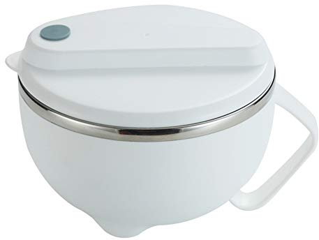 Benoon Scatola Da Pranzo In Acciaio Inossidabile Con Coperchio, Croccante Per Contenitore Di Cibo Per Scodella Di Zuppa Di Riso E Spaghetti bianca