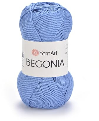 Yarnart Begonia Yarn 100% Cotton, Soft Premium Cotton, for Knitting, Crochet & Amigurumi, Pastel & Shiny Colors, Baby Yarn, 1.76 Oz (50g) / 185 Yrds (169m) (5351)