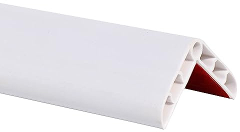 Protezione bordi in PVC per gradini, profilo angolare, autoadesiva, in gomma, per mobili da parete, scrivania, scale, protezione bordi del tavolo per garage (4 cm x 4 cm, bianco)
