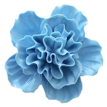 AMERRY Ceramic Wall Flower Decor Artificial 3D Flower Wall Art,Handmade 3D Wall Art Hanging Sculpture, Porcelain Flower Wall Décor (Blue,Azalea,3.54)