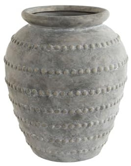 Home ESPRIT Jarrón Gris Claro Terracota Oriental 40,5 x 40,5 x 48 cm