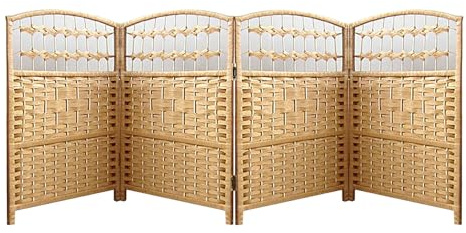 Small Room Divider Privacy Screen,Portable Freestanding Separator Partition Wall,Folding Weave Blackout Privacy Screen for Classroom Office Study(Yellow,19.68 x 11.81in-4pcs)