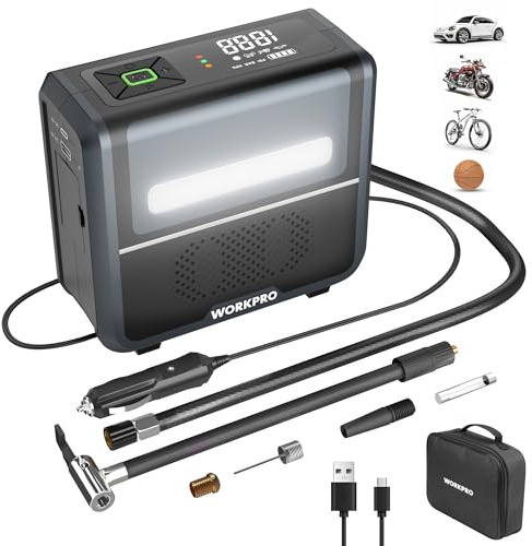 WORKPRO 12 V bärbar luftkompressor