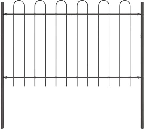 vidaXL Recinzione per Giardino con Apertura a Cupola Grigia, 1,7m di Lunghezza e 0,8m di Altezza. È in Acciaio Rivestito a Polvere. Perfetta Come Barriera Decorativa Moderna per Giardini, Cortili o a
