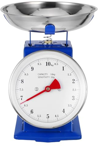 LALADEFIEE Báscula Mecánica Vintage para Cocina con Bandeja Desmontable Alta Precisión sin Pilas para Pesar Alimentos Frutas y Preparación de Comidas