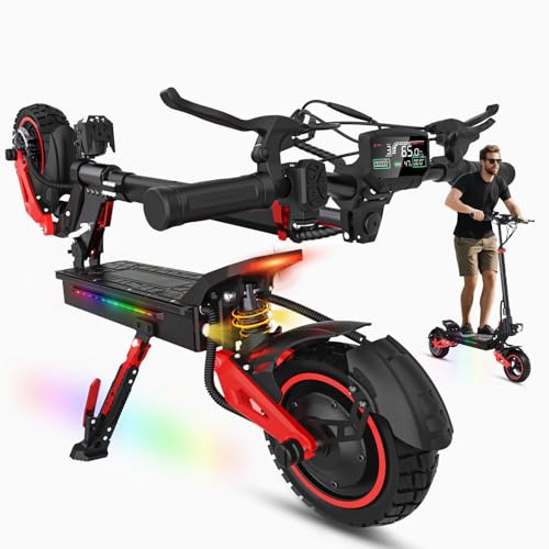 TYOKUM Trottinette Électrique Adulte 1600W - Autonomie 45-55KM Batterie 48V 18Ah Trotinette Electrique Adulte 10.5 Tout Terrain Double Suspension Double Frein Trottinette Électrique Pliable