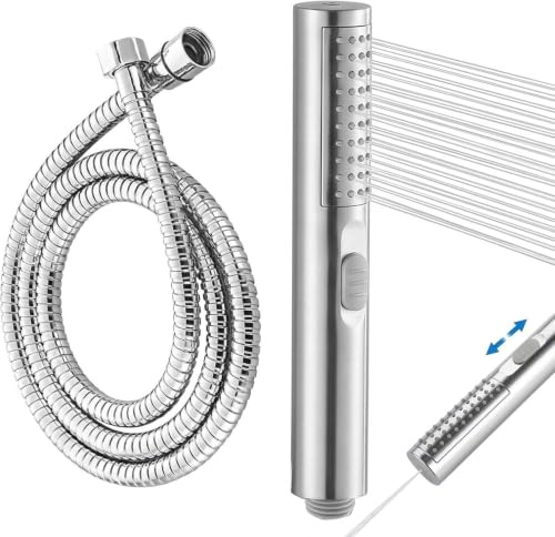 Eulihent Doccino per Doccia con 2 Funzioni,Portable High Pressure Shower Head con Tubo Flessibile da 1,5 metri,Soffione Doccia Anticalcare,Telefono Doccia Manopola per la Pulizia Degli Angoli, Vasca.