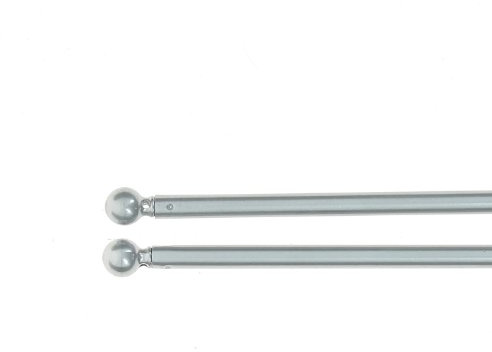 Luance - Lot de 2 tringles vitrage rondes argent - Taille L 60 a 80 cm