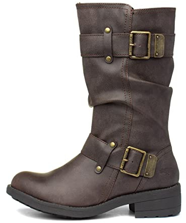 Rocket Dog Womens Trumble Biker Boots, Brown, 3 UK
