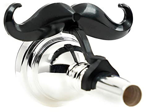Brasstache - The Original Clip-on Mustache for Small Shank Trombone or Baritone Mouthpieces (Trombone/Baritone/Euphonium (Small))