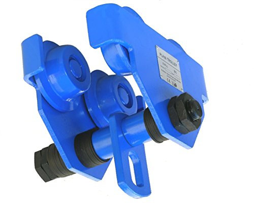 Pro-Lift-Werkzeuge Laufkatze 2000 kg Rollfahrwerk mit Anschlagwinkeln Handfahrwerk Unterflansch 76 mm – 165 mm Flanschbreite Hallenkran Kettenzug 2 t Plain Trolley