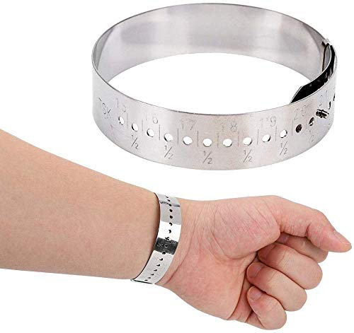 HEEPDD Calibro Misurazione Braccialetto, Strumento Regolabile Acciaio Inossidabile per Misurare Dimensioni Polso for Uomo Donna Gioiellieri Collezionisti Fai da Te