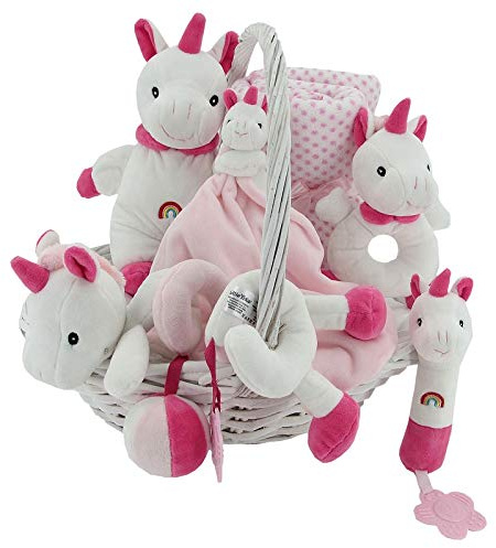Canastilla Unicornio para Bebés Cesta de Regalo Recién Nacidos