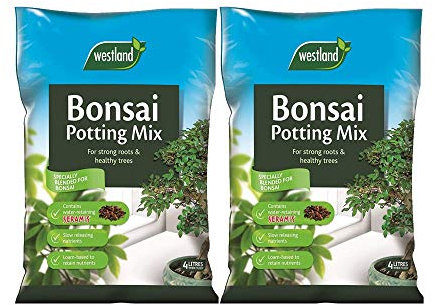 Garden & Outdoors Westland Bonsai Potting Compost Mix and Enriched with Seramis 4 Litre (2 Pack)