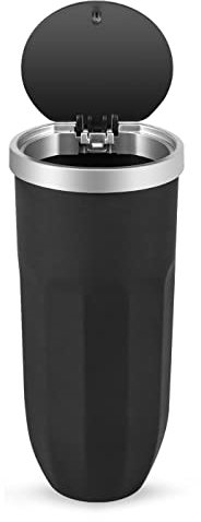 LYCXAMES Mülleimer für auto, auslaufsicher, Auto-Mülleimer mit Deckel, geeignet für Häuser, Büros, Outdoor, Camping (schwarz)