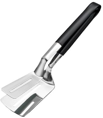 Jrsoul He Kitchen Cooking Tongs,Big Size Spatula Tong 12 Inch Multifunctional Stainless Steel Barbecue Clamp Food Flip Shovel Clip for Steak Fish Bread Hamburger BBQ Frying Pancake Pies Pizza