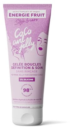 ENERGIE FRUIT | Gelée soin & définition coco curl sans rincage | Cheveux ondulés & bouclés | Huile de coco BIO| 200ML