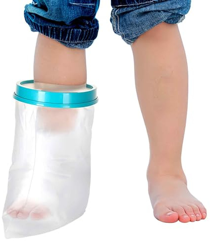 VURYAPI Protection Pied Douche Enfant, Protege Platre Etanche Réutilisable et Durable, Sac Douche Platre Gardez les Plaies et le Bandage au sec Pendant le Bain