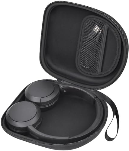 Kopfhörertasche kompatibel mit Sony WH-CH520 Wireless Headphones Bluetooth On-Ear Headset mit Mikrofon, Over Ear Noise Cancelling Kopfhörertasche für USB-Kabel für die Arbeit- Schwarz (nur Box)