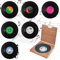 Rseuphiee 6 Pezzi Sottobicchieri in Vinile, Tazza Stuoia Vintage CD Record Coaster, Rotondi isolanti Sottobicchieri, Tappetino Lsolante Antiscivolo, per Bar, Caffetterie, Casa, Feste, Ufficio