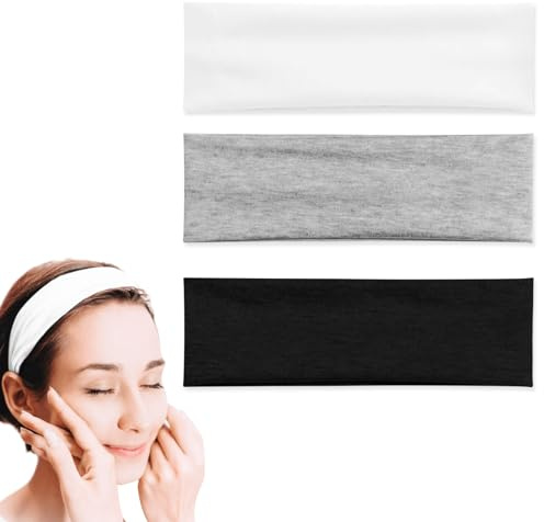 LTMMC 3PCS Headbands Suitable for Both Men and Women (Black+Grey+White)