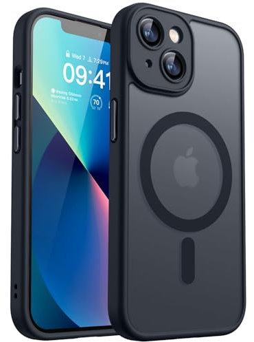 CANSHN 2024 Neu für iPhone 13 Hülle mit Kameraschutz für Magsafe (TOP Militärschutz & Magnetkraft) Extrem Haltbarkeit Hülle iPhone 13 Case Stoßfest, Schwarz