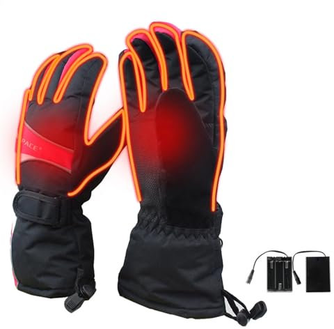Beheizbare Handschuhe Für Herren Damen, Beheizte Handschuhe Motorrad Winter Mit 2500 MAh Akku, Konstante Temperatur, Wasserdicht Skihandschuhe Und Motorradhandschuhe Handwärmer Für Damen & Herren