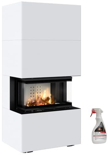 KRATKI Kit per caminetto Home Easy Box | Inserto camino 7 kW | 180,1 x 84,2 cm | Nero | Inserto riscaldante con doppia porta sistema di apertura a sinistra e destra | 2. BimSchV 15a B-Vg | Pulitore