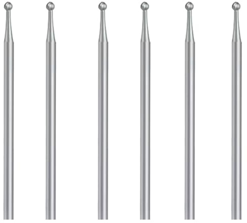 Asyduey Set di 6 Frese A Sfera, Punte A Sfera con Gambo da 3/32 Pollici (2,3 Mm) Facile da Installare Facile da Usare
