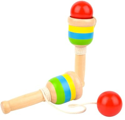 HONITANO 2 st Kendama kopp hand-öga koordination trä pedagogisk leksak utvecklar koncentration och psykomotricitet present till pojkar och flickor