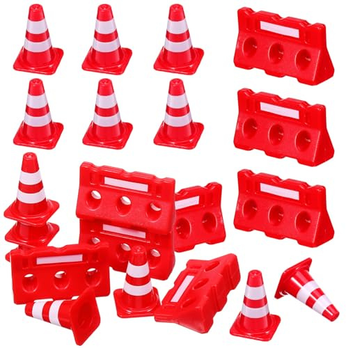 SOIMISS Set Giocattoli Stradali Mini 24 in Plastico Resistente per Ragazzo Ragazza, Strumenti Didattici e Asilo Rosso