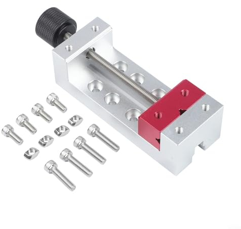 Mini tornillo de banco de metal con mandíbula de 44 mm, tornillos y tuercas M5 de acero inoxidable 304 para máquina CNC, máquina de perforación, mesa de soldadura LTY-4465