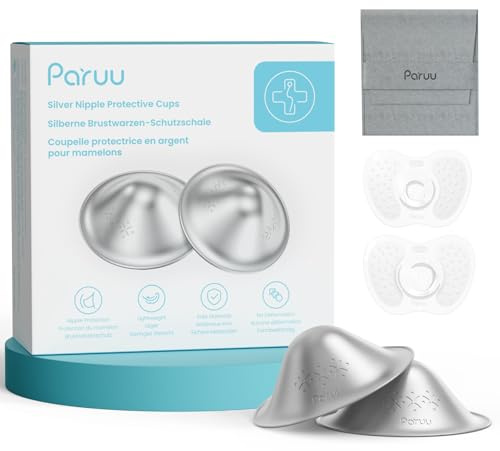 Paruu Silver - Cappellino per allattamento, in argento, per allattamento, leggero e sicuro