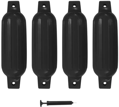 Mangloder båtfender 4 stycken svarta 41 x 11,5 cm PVC hållbara båttillbehör för skydd av vattenfordon, perfekt för kajak, kanot, yacht, gummibåt, ankare, hamn, marina, fästkoppel