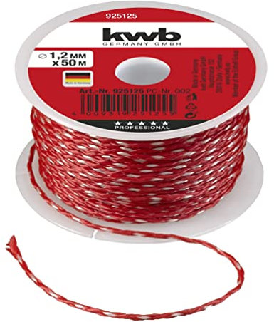 kwb Rouge Cordon de maçon 50 mètres, 1,2 mm, M x 1, 2 mm