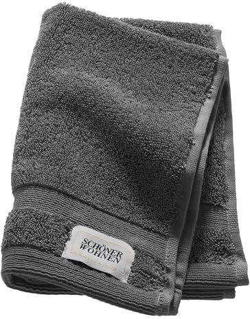 SCHÖNER WOHNEN Premium Gästehandtuch 30x50 cm - saugstark - Luxus Handtücher Anthrazit - 100% Baumwolle - als Handtuch-Set kombinierbar - Frottee Kinder - Öko-Tex