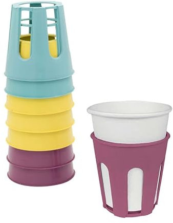 Palucart Portabicchieri in plastica 8 pezzi Multicolor sottobicchieri antivento