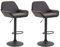 Lot De 2 Tabourets De Bar Design Braga Similicuir I Réglable en Hauteur I Chaise Haute De Bar avec Dossier Et Repose-Pied Ergonomique, Couleur:Marron, Couleur du Cadre:Noir