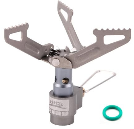 Ultraleichter Backpacking Gaskocher Portable Campingkocher Outdoor Titan klein GasKocher nur 26g mit 1 Extra Backup O-Ring